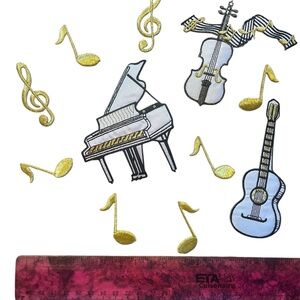 Musical Instrument Iron-On Patches